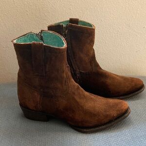 Corral Dark Brown Suede Ankle Booties